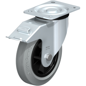 74849-RUOTA CON SUPPORTO GIREVOLE IN LAMIERA DACCIAIO STAMPATA, SUPPORTI VERSIONE SEMI-PESANTE, ATTA L-VPP 180R-FI-SG