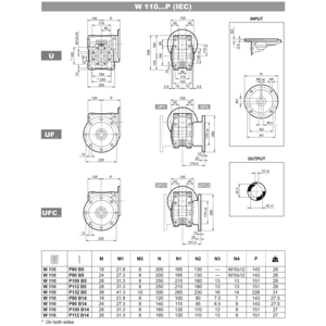 2G32013051001-RIDUTTORE W 110 U 64 P90 B5 B3