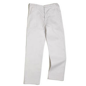 PANTALON BASIC CR62 BLANC T38 COTON BOUTONS