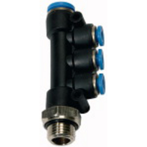 147.0388 T-MehrfachverteileR»Blaue Serie« drehbar, G3/8 außen, Ø 1x10
