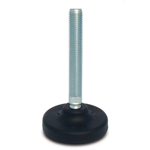 PIEDINO D. 125 PLASTICA FERRO M24X250 ANTISCIVOLO 10425