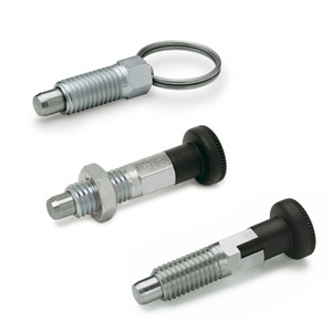 GN.37413-PISTONCINO DI POSIZ. A MOLLA ACC. INOX AZION.A MANOP. E POSIZ. ARRESTO CON CONTRODADO GN 717-6-M10-CK-NI