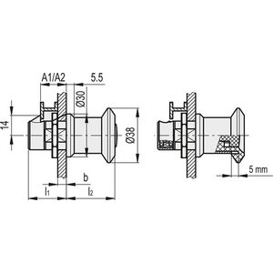 GN.14482-CHIUSURA A SCATTO CON PULSANTE DI SBLOCCO TECNOPOLIMERO E LEGA DI ZINCO GN 315-A2