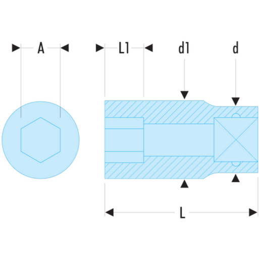 Douille FACOM K.24HB - 3/4" - 6 Pans 24 Mm - Chromée - Pour Cliquets Et Outils 3/4" - Qualité Professionnelle