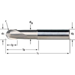 Ball-Nosed End Mill 4.0mm Dormer norm
