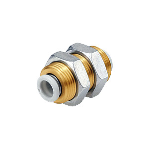 KQ2E*-00, One-touch Fitting White Color - Bulkhead Union