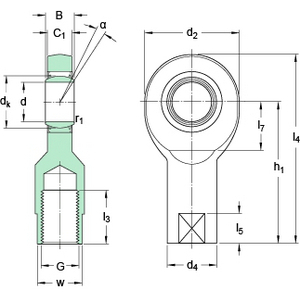 SKF SIA 45 TXE-2LS STANGKOP FEMALE