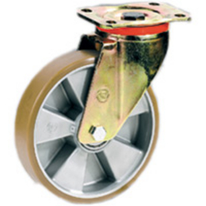 RUOTA 65 125X35 POLIURETANO TR NUCLEO ALLUMINIO SUPP. ROTANTE PIASTRA P 657603