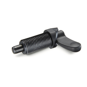 GN672-8-M16X1.5-A-NI Edelstahl-Rastriegel mit Kunststoff-Führung