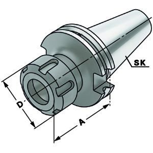 MANDRIN A PINCES SK 50-2/16-100 P/PINCE ER25 DIN69871 AD/B