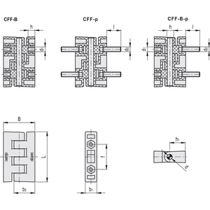 423811-CERNIERA PER MONTANTI E PORTELLI STRETTI TECNOPOL. BOC. OTTONE NICHELATO CON FORO FIL. CFF.66 B-M6