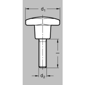 GN6335.5-ST-50-M10-20 Kreuzgriffschraube mit Edelstahl-Gewindestift