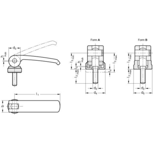 GN927-63-M6-50-A-B Exzenterspanner Auflagescheibe verstellbar