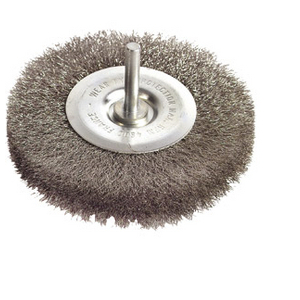BROSSE CIRCULAIRE SUR TIGE D 6MM 2 RANGS INOX DUR 0,35 D.75