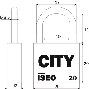 CADENAS CITY 20 ANSE ACIER VARIE - 3 CLES