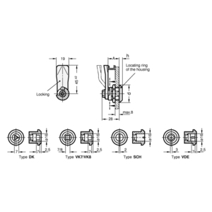 GN115-DK-6 Verriegelung mit Dreikant