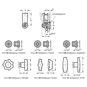 GN115-DK-6 Verriegelung mit Dreikant