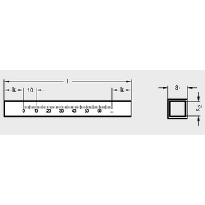 GN480.1-V10-150-AL-OS Halterohr ohne Skala quadratrisch Aluminium eloxiert
