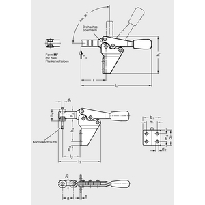 GN820.2-355-MF Horizontal-Spanner für seitliche Montage