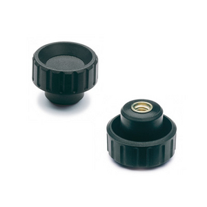 106621 - MANOPOLA SCANALATA TECNOPOLIMERO BOCCOLA IN ACCIAIO INOX FORO CIECO FILETTATO BT.25-SST-M6