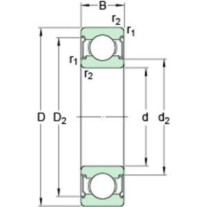 CUSCINETTO RADIALE A SFERE W 61802-2Z