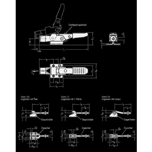 GN853-160-TT-NI Verschluss-Spanner Edelstahl mit Verriegelung und T-Anker