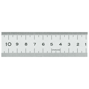 REGLET INOX MAT 1/2RIGIDE 300MM 30X1 MM GRADUAT.DROITE/GAUCHE