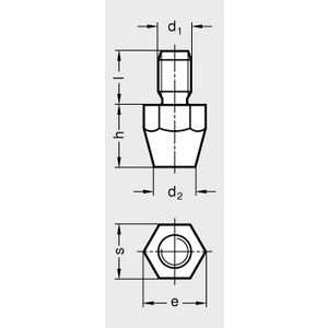 DIN6320-20-M10 Fuss mit Gewindezapfen