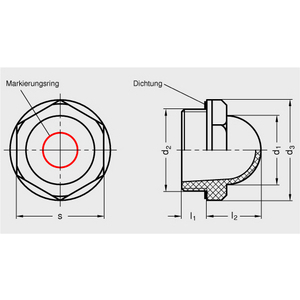 GN546.1-25-G3/4 Ölschauglas mit Markierungsring Elesa