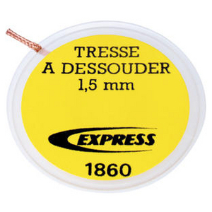 TRESSE A DESSOUDER LARGEUR 1,5MM POUR L'ELECTRONIQUE