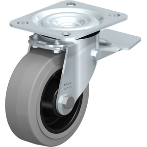 L-POEV 100G-ST-SG Lenkrolle spurlos grau mit Stop-Top