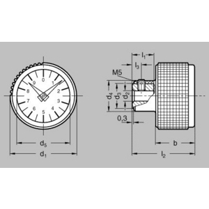 GN5348-70-B10-36-L Drehknopf mit Stellungsanzeiger Elesa