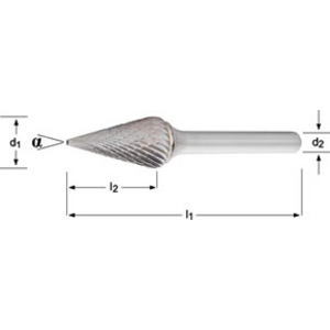 DORMER HM STIFTFREES VORM-M SPITSE KEGEL P823 - 9.6 X 6.0