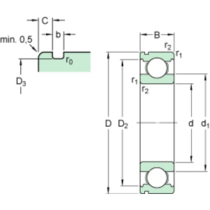 SKF 6311 N KOGELLAGER EENRIJIG
