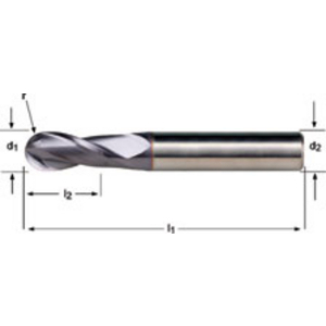 Ball-Nosed End Mill 2.50mm Dormer