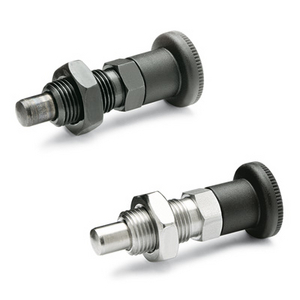 GN.41035-PISTONCINO DI POSIZ. A MOLLA ACCIAIO INOX CON MANOPOLA IN TECNOPOLIMERO SENZA CONTRODADO GN 817-6-6-B-NI