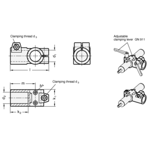 GN192.1-B60-B60-2-SW Verfahrschlitten Winkelform