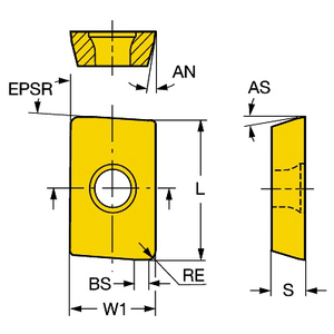 PLAQUETTE FRAISAGE U-MAX R215.44-090208M-WL 4040