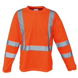 T-SHIRT CLASSIC ML HV ORANGE TL BANDE RETRO TRAITEMENT ANTI UV