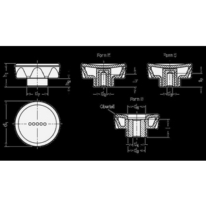 GN636-56-M8-E-DSG Sterngriff Oberteil schwarzgrau Elesa