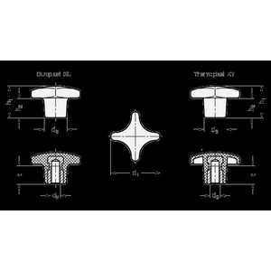 DIN6335-KU-50-M10-K Kreuzgriff