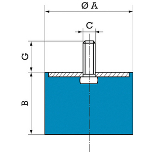 PLOT RADIAFLEX 520055 D.25,5MM H. 20MM M6