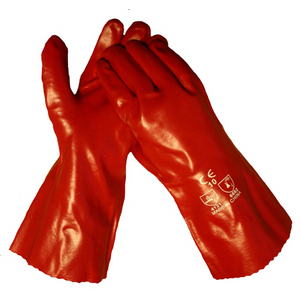 WERKHANDSCHOEN ROOD PVC OLIE/VET CAT2 35 CM 10372