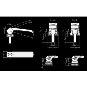 GN927.7-63-M6-50-A Edelstahl-Exzenterspanner mit Schraube