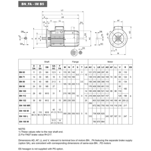8H52020270-MOTORE BN 100LB 4 AUTOFRENANTE KW 3 4P B5 IEC100L 3PH 230/400V 50HZ IP54 CLF IE1 BN FA 40 400