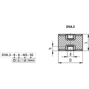 412501 - ANTIVIBRANTE IN GOMMA GOMMA E ACCIAIO O ACCIAIO INOX PIASTRA BASE IN ACCIAIO DVA.3-75-40-M12-55