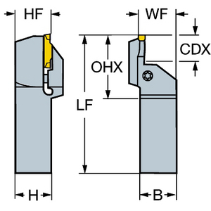 COROMANT COROCUT SCHACHTSTEEKGER. LF123J13-2525B-085BM