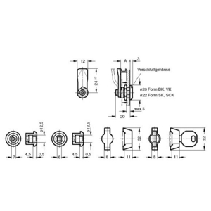 GN115.1-SK-7.5 Mini-Verriegelung mit Knebel