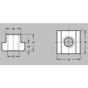 GN.31616-TASSELLO PER CAVE A T ACCIAIO O ACCIAIO INOX ACCIAIO CLASSE 10 CON FORO FILETTATO DIN 508-10-M8-10