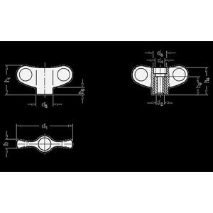 GN634.1-48-M6-D Elesa-Flügelmutter, Edelstahl